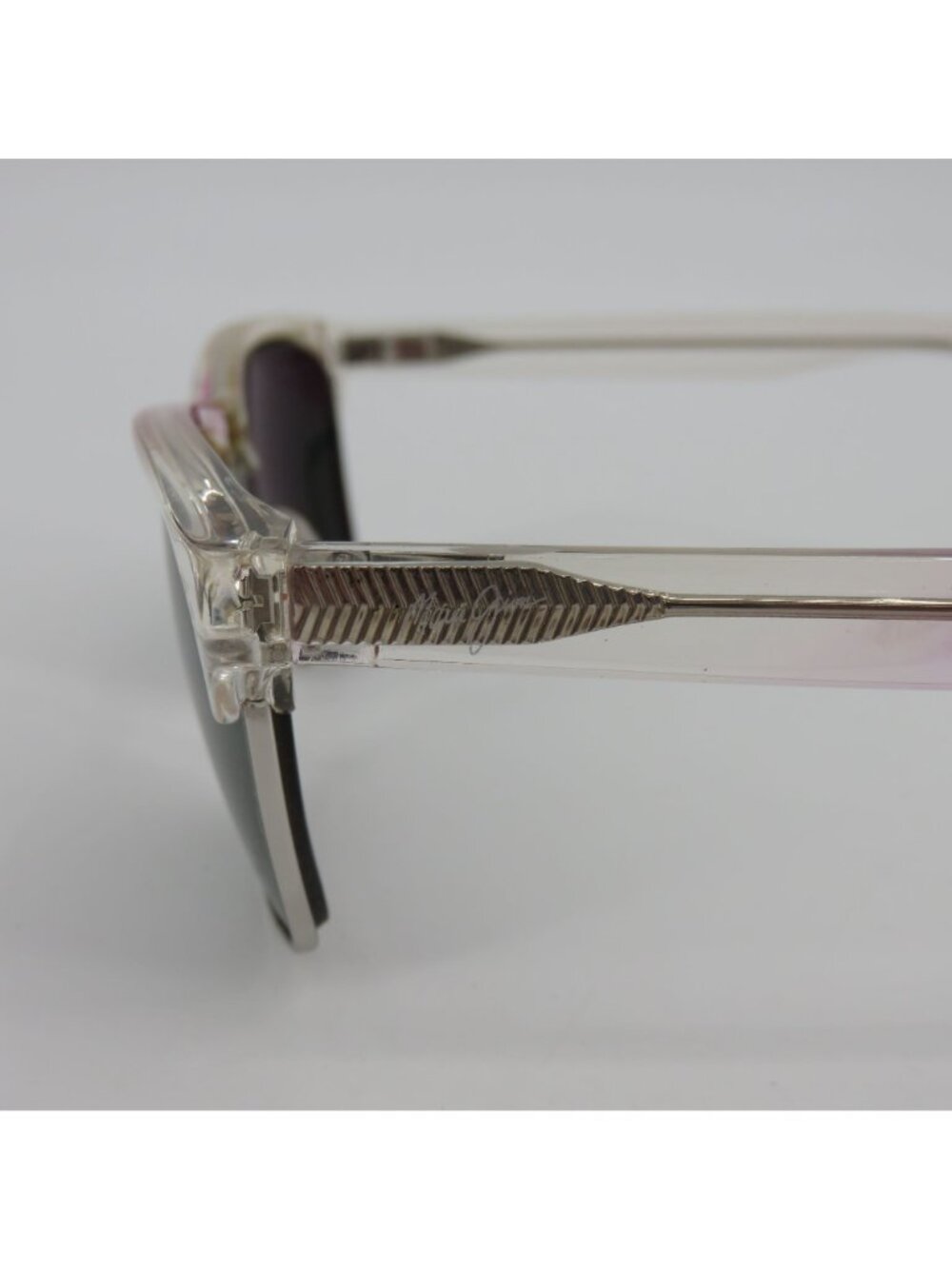 Maui Jim KAWIKA Clear Pink Silver Tone Accent Sunglasses Unisex MJ-257-05CR - Picture 13 of 16
